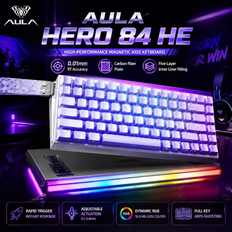 Gaming Keyboard He - AULA HERO84 Keyboard Gaming Mekanis Magnetik