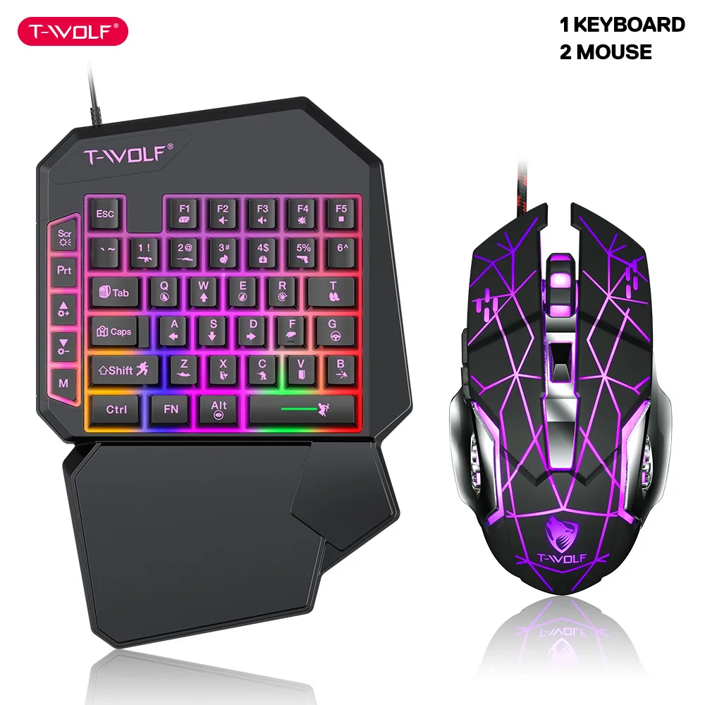 Gaming Keyboard Half - T-WOLF TF900 satu tangan Keyboard takhta