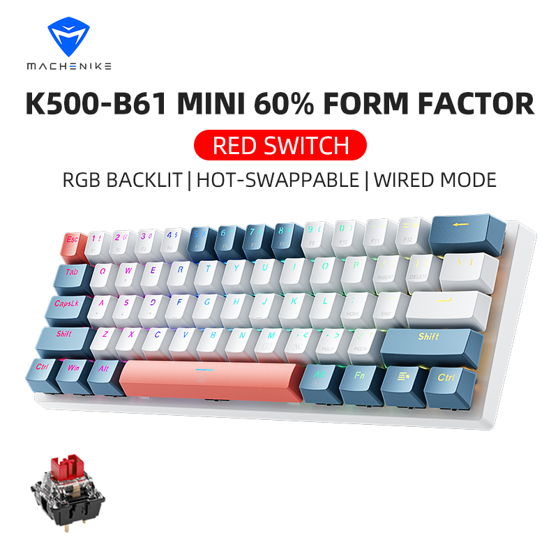 Gaming Keyboard Blue Switches - K500-B61 Machenike Mini Mechanical Keyboard 60%
