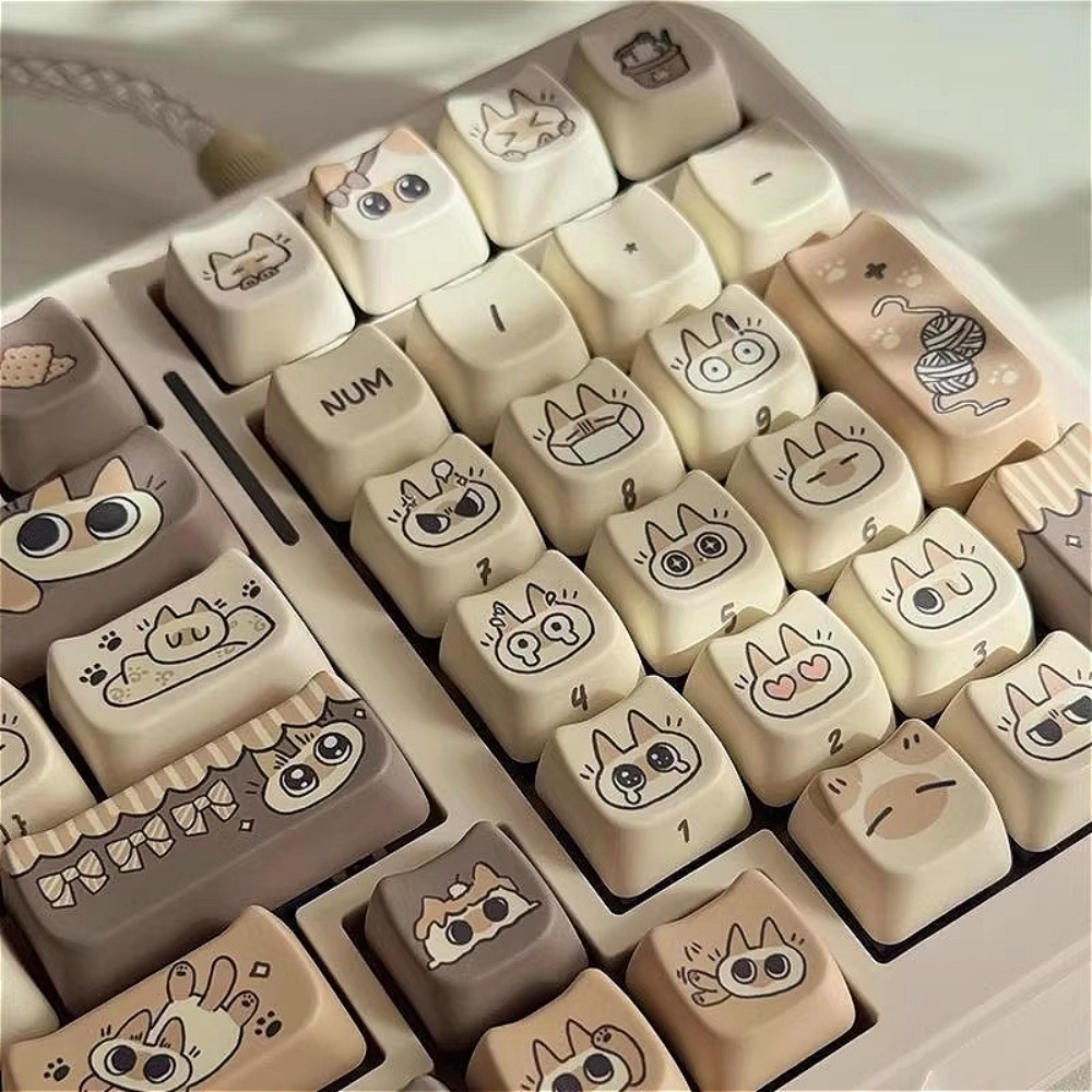 Gaming Keyboard Tkl - Keycap Kucing Lucu Profil MAO Bahan