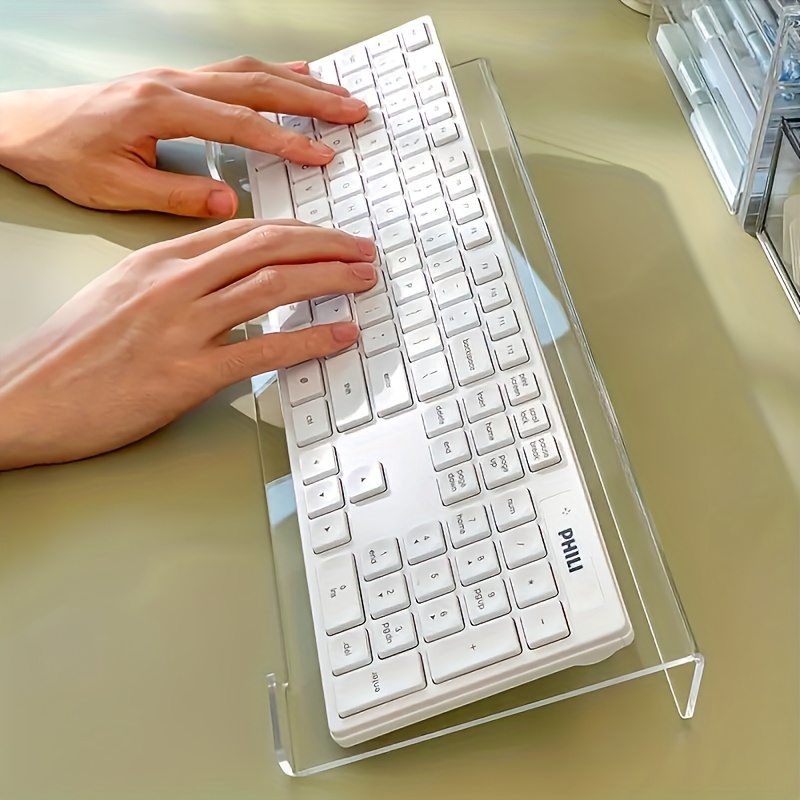 Gaming Keyboard Brand - Dudukan keyboard akrilik, pengatur desktop transparan,