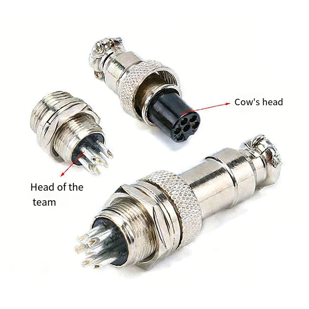 Aviator Connector Kit - 5 Buah GX16 2/3/4/5 Pin Steker