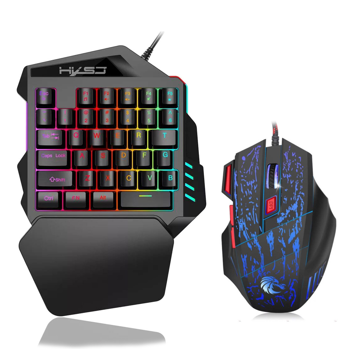Gaming Keyboard Half - Keyboard gaming satu tangan 35-tombol berwarna-warni,