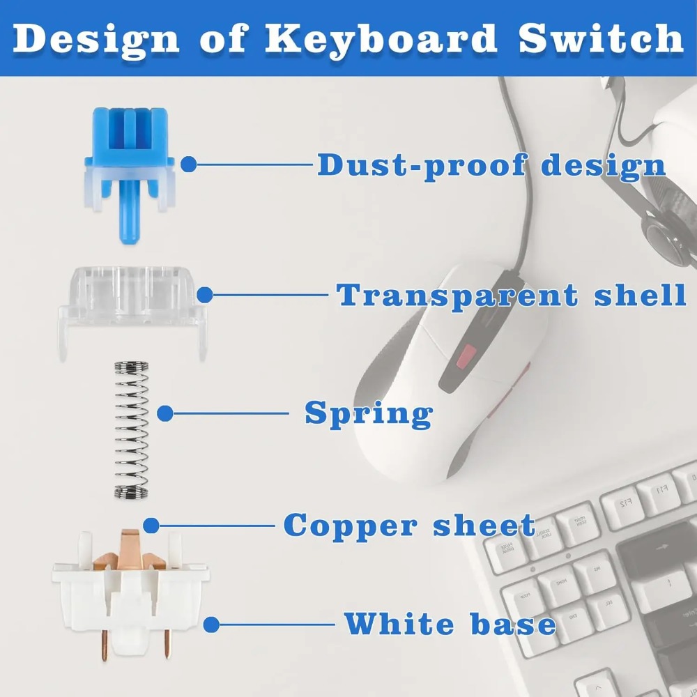 1-150 Buah 3 Pin DIY Sakelar K - Gaming Keyboard Blue Switches ulasan dan harga