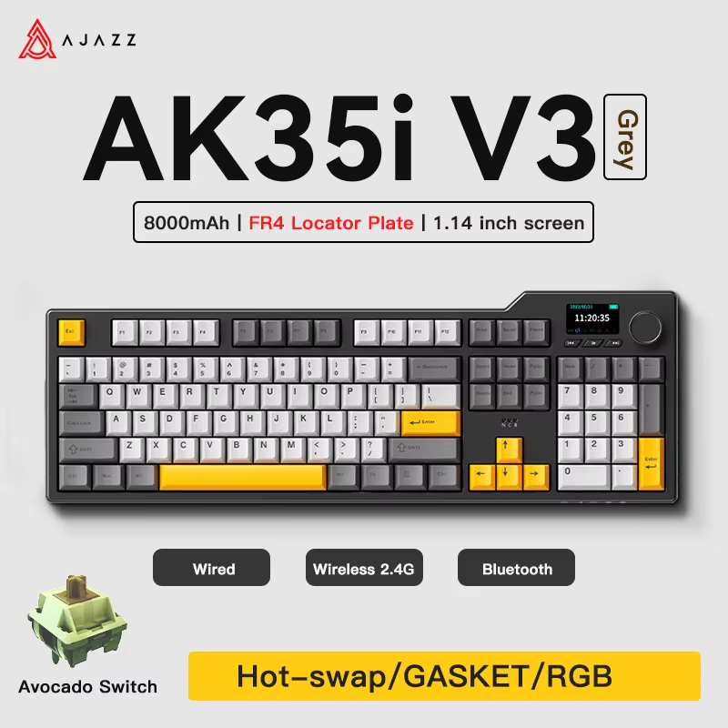 Ajazz AK35I V3/V4 MAX Tri-mode - Gaming Keyboard Tkl ulasan dan harga