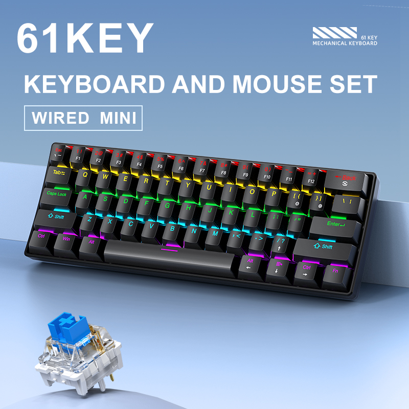 APAYADO K61 Keyboard Mekanis M - Gaming Keyboard Blue Switches ulasan dan harga