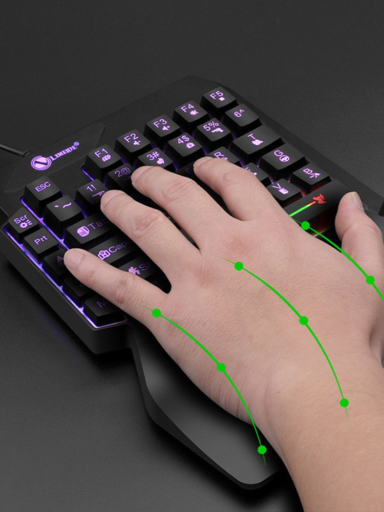 Keyboard Mekanis Satu Tangan u - Gaming Keyboard Half ulasan dan harga