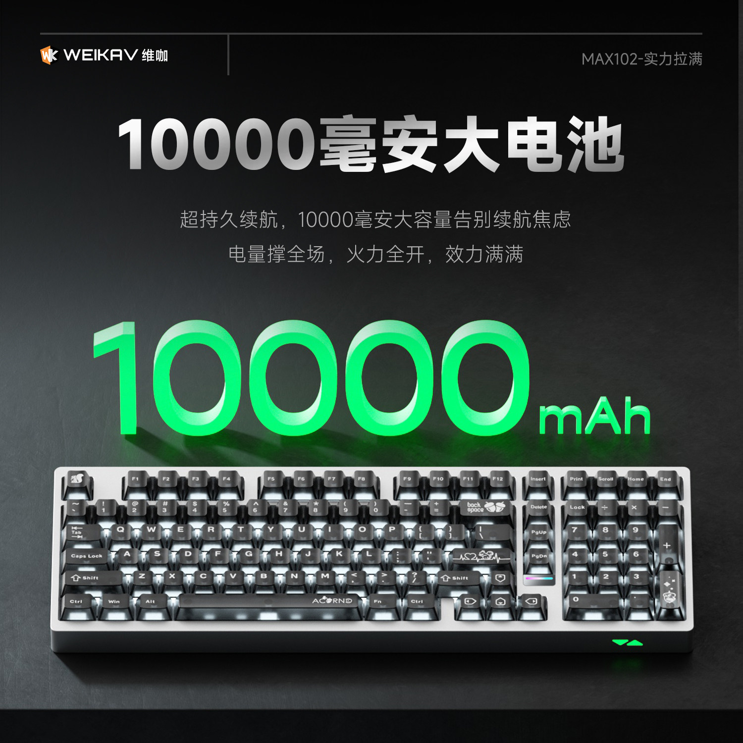 Weika Max102 Casing Aluminium  - Gaming Keyboard Wireless ulasan dan harga