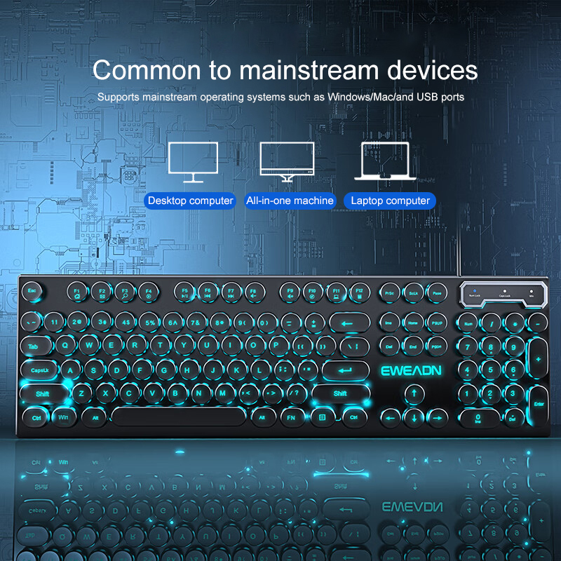 Keyboard Gaming Mesin Ketik EW - Gaming Keyboard Blue Switches ulasan dan harga
