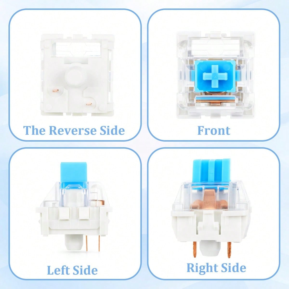 100 Sakelar Biru Praktis, Hot- - Gaming Keyboard Blue Switches ulasan dan harga