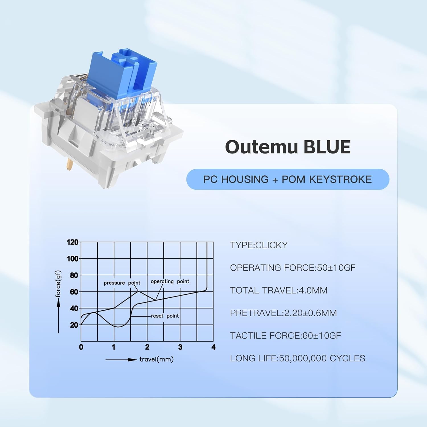 100 Sakelar Biru Praktis, Hot- - Gaming Keyboard Blue Switches ulasan dan harga