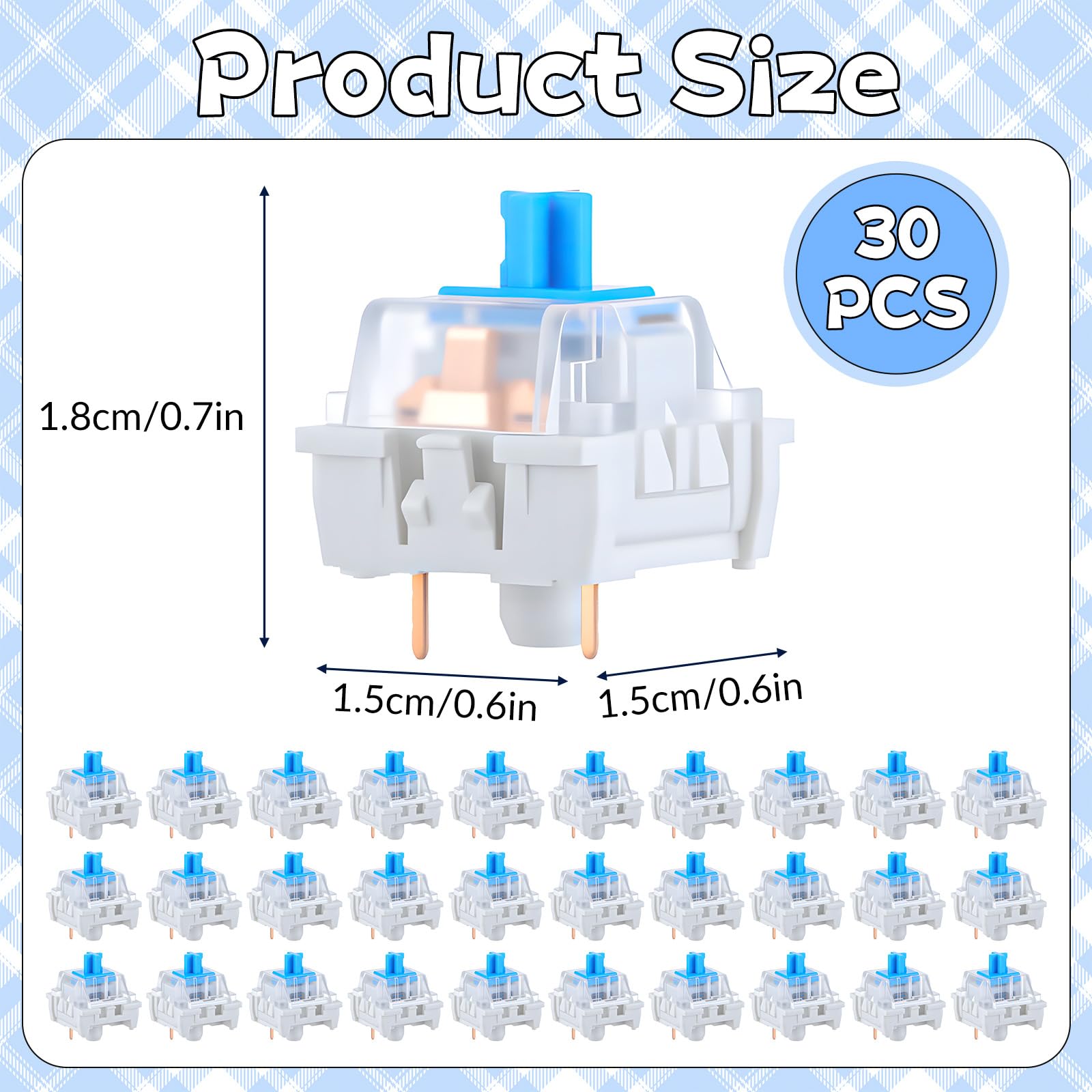 30 Buah Sakelar Keyboard Mekan - Gaming Keyboard Blue Switches ulasan dan harga