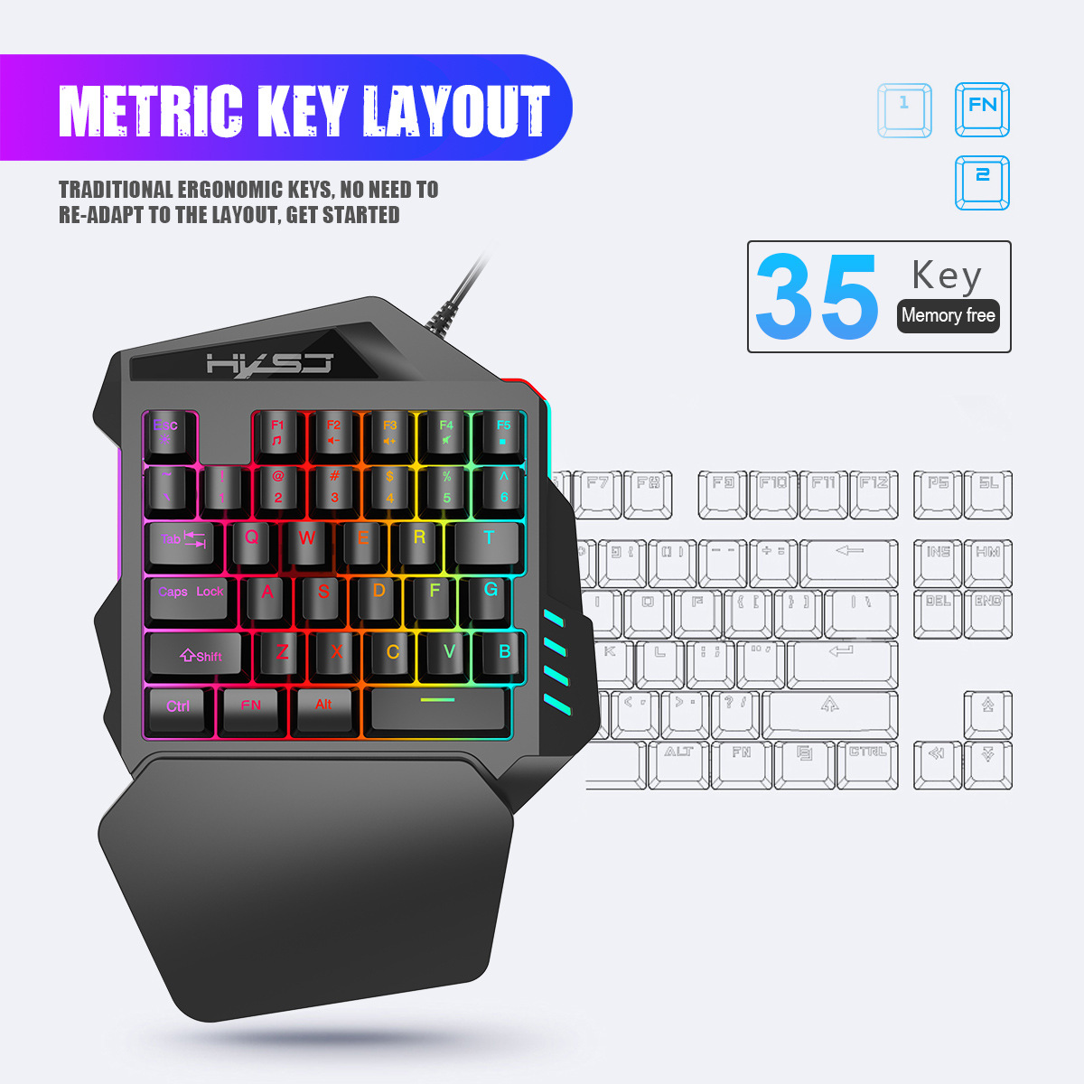 Keyboard gaming satu tangan 35 - Gaming Keyboard Half ulasan dan harga