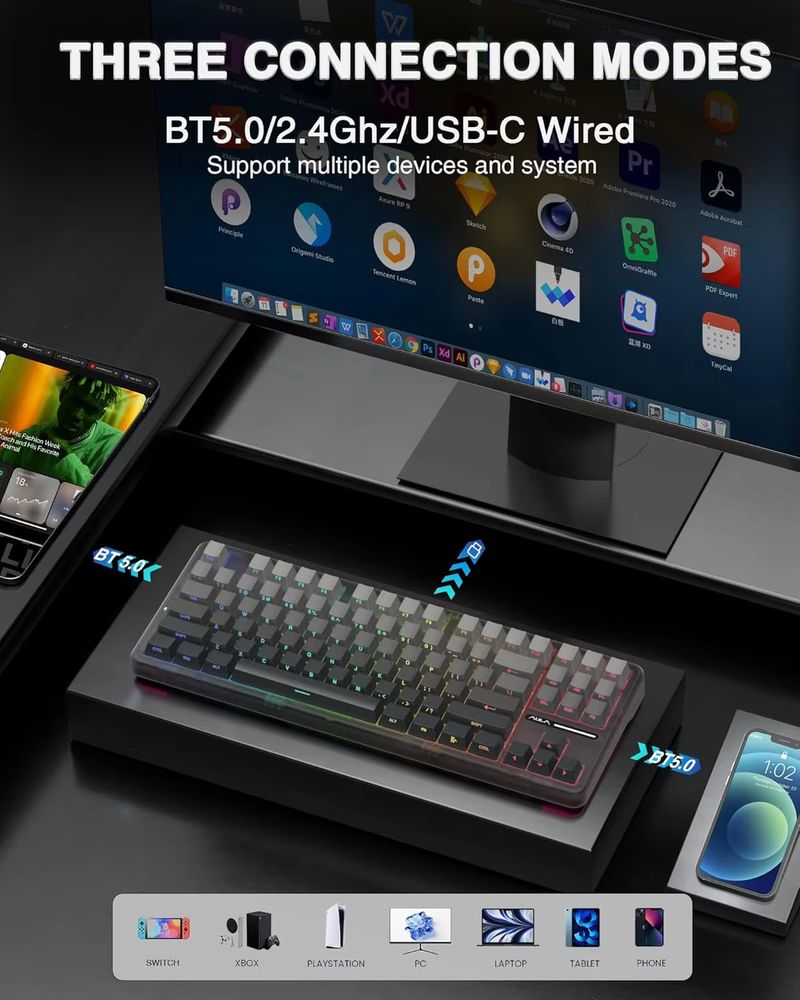 Keyboard Mekanik Nirkabel Aula - Gaming Keyboard Tkl ulasan dan harga